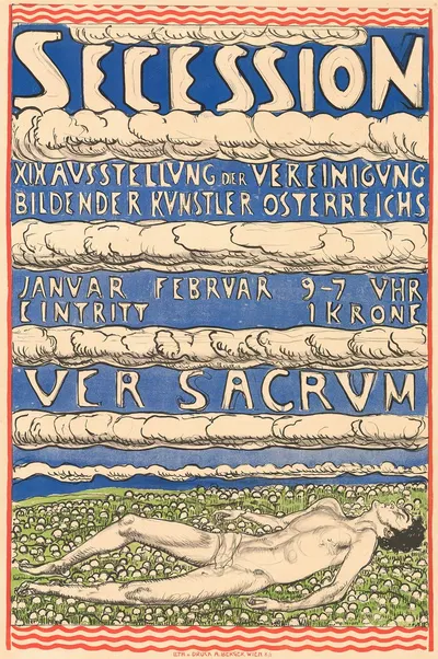 Secession – XIX. Ausstellung der Vereinigung Bildender Künstler Österreichs – Ver Sacrum by Ferdinand Hodler, 1904 —…