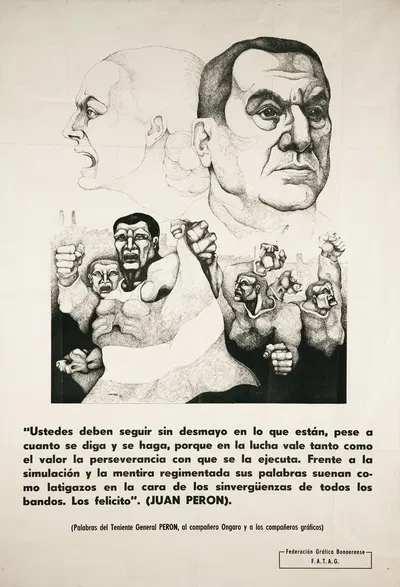 Afiche Federación Gráfica Bonaerense de 1973. by Ricardo Carpani, 1973 — digital art print download