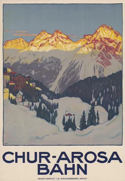 Chur-Arosa Bahn by Теодор Барт, 1915 — digital art print download