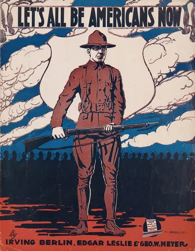 Let's All Be Americans Now by Albert Wilfred Barbelle, 1917 — digital art print download
