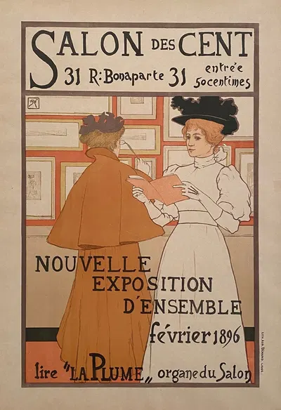 Salon des Cent – Nouvelle exposition d'ensemble by Armand Rassenfosse, 1896 — digital art print download