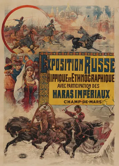 Exposition Russe, hippique et ethnographique avec participation des Haras imperiaux. Champ-de-Mars by Francisco Tamagno,…