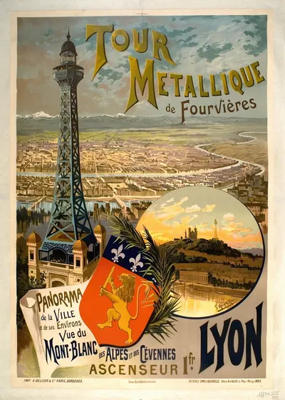Tour métallique de Fourvières by Фредерик Уго д’Алези — digital art print download