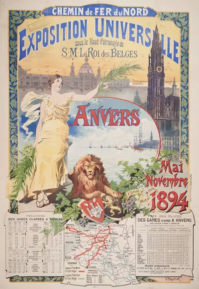 Exposition universelle sous le haut patronage de S.M. Le Roi des Belges. by Gustave Fraipont, 1894 — digital art print…