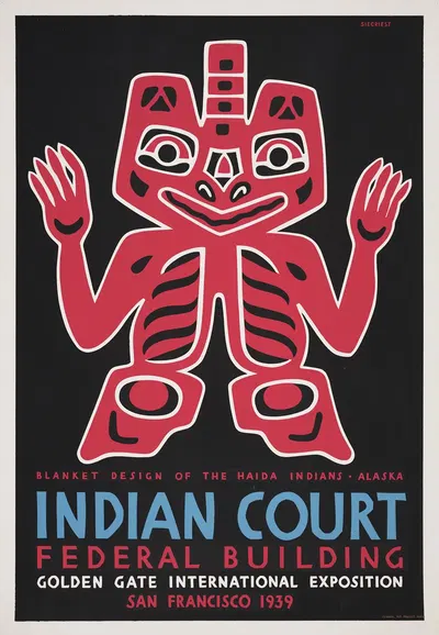 Blanket design of the Haida Indians, Alaska by Louis Siegriest, 1939 — digital art print download