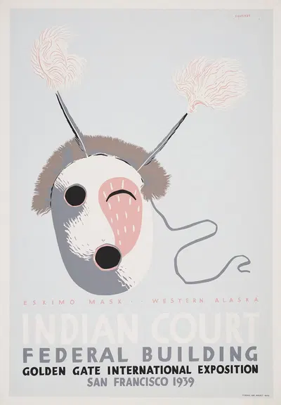 Eskimo mask, western Alaska by Louis Siegriest, 1939 — digital art print download