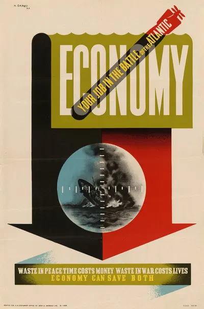 Economy – Your Job in the Battle of the Atlantic by Abram Games — digital art print download