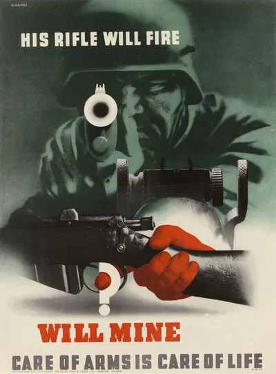 His Rifle Will Fire – Will Mine by Abram Games — digital art print download