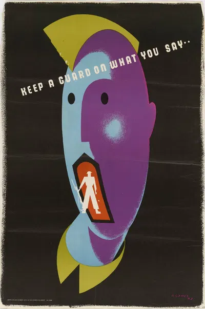 Keep a Guard on What You Say by Abram Games — digital art print download