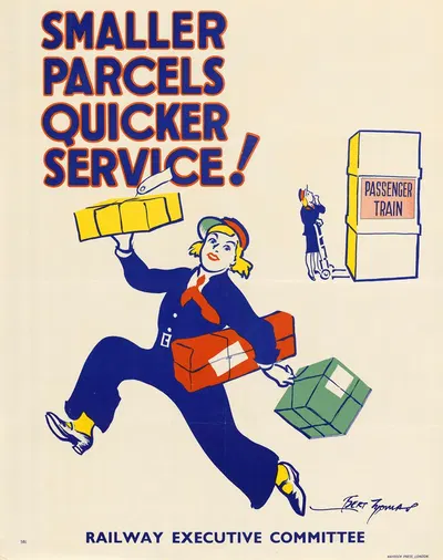Smaller Parcels Quicker Service! by Bert Thomas — digital art print download