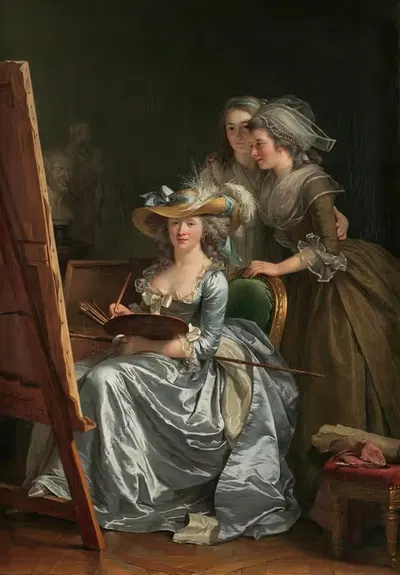 Self-Portrait with Two Pupils, Marie Gabrielle Capet and Marie Marguerite Carreaux de Rosemond by Adélaïde Labille-Guiard,…