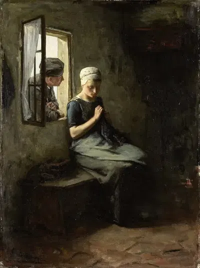 Vissersvrijage by Albert Neuhuys, 1880 — digital art print download