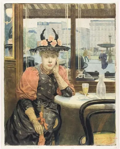 The Absinthe Drinker by Albert-Emmanuel Bertrand, 1895–1905 — digital art print download
