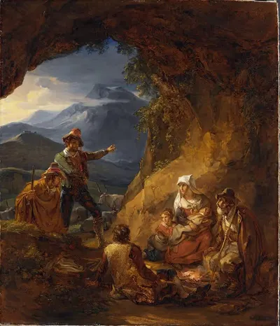 Бандиты входят в жилище пастуха by Александр Лауреус, 1823 — digital art print download