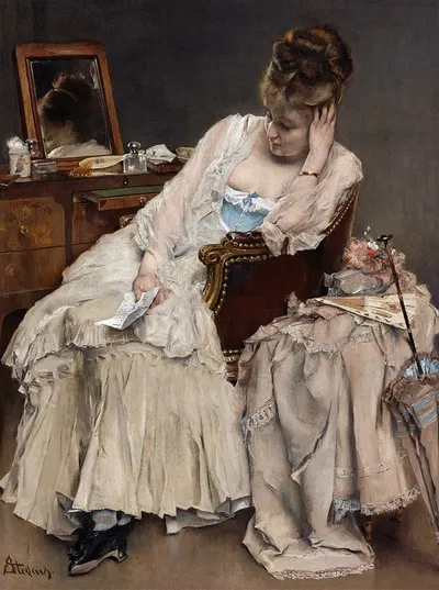Memories And Regrets by Alfred Stevens, c. 1874 — digital art print download