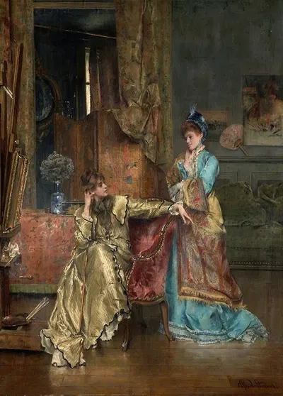 The Visit by Alfred Stevens, c. 1870 — digital art print download