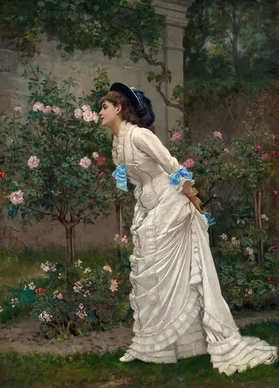 Женщина и розы by Огюст Тулмуш, 1879 — digital art print download