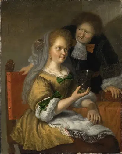 Разговорная сцена by Бартоломеус Матон, 1679 — digital art print download