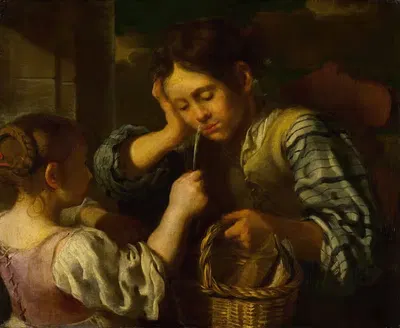 Girl Teasing a Boy by Bernhard Keil — digital art print download