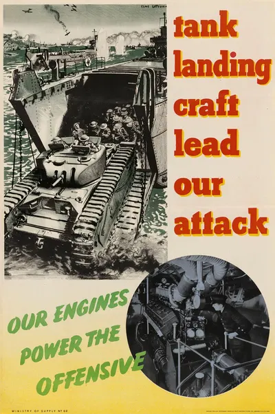 Tank Landing Craft Lead Our Attack by Clive Uptton — digital art print download