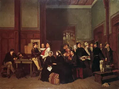 Зал ожидания третьего класса II by Карл д'Ункер, 1865 — digital art print download