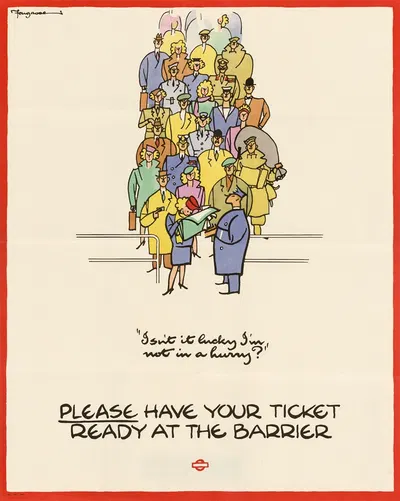 Please Have Your Ticket Ready at the Barrier by Cyril Kenneth Bird (Fougasse) — digital art print download
