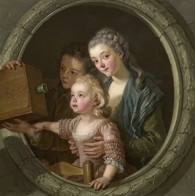 The Camera Obscura by Charles Amédée Philippe Van Loo, 1764 — digital art print download