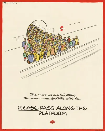Please Pass Along the Platform by Cyril Kenneth Bird (Fougasse) — digital art print download
