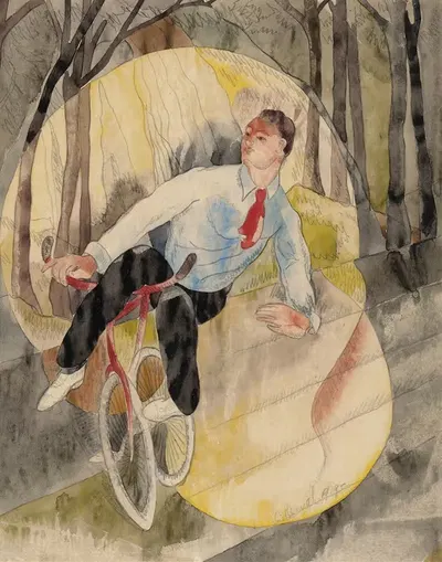 In Vaudeville, the Bicycle Rider by Charles Demuth, 1919 — digital art print download