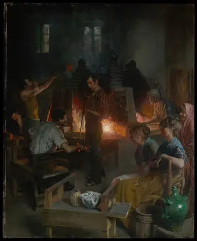 Стеклодувы Мурано by Чарльз Фредерик Ульрих, 1886 — digital art print download