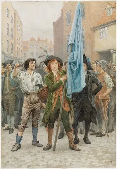 Барнаби Радж помогает вести Гордоновские бунты by Чарльз Грин, 1884 — digital art print download