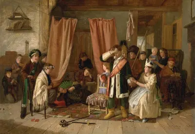 Дети, играющие сцену из "Гамлета", Акт II, Сцена ii by Чарльз Хант, 1863 — digital art print download