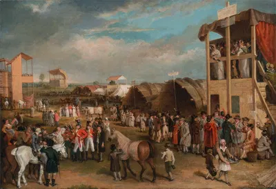 An Extensive View of the Oxford Races by Charles Turner — digital art print download
