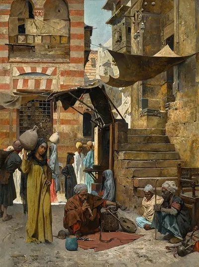 A Souk In Cairo by Charles Wilda, 1887 — digital art print download