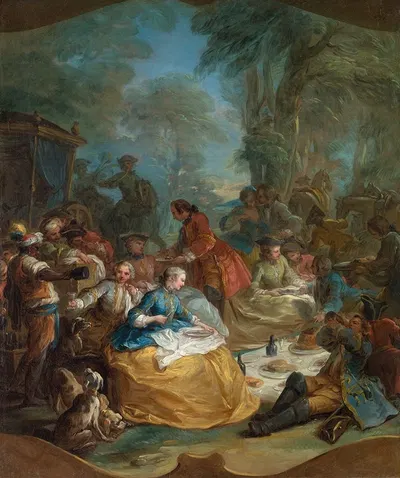 Halt of the Hunt by Charles-André van Loo — digital art print download