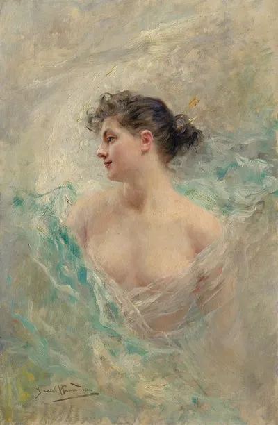The Model by Daniel Hernández Morillo, c. 1900 — digital art print download