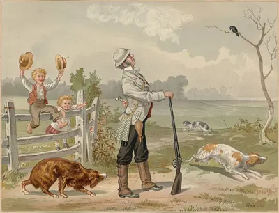 Охотничья сцена by Эдмунд Биркхед Бенселл, 1878 — digital art print download