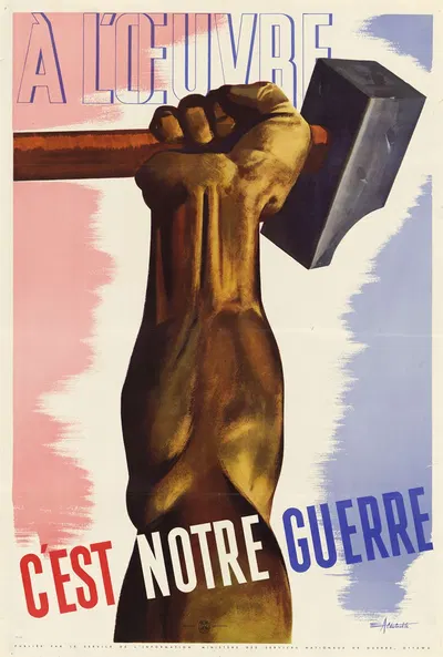A l'Oeuvre C'est Notre Guerre by Eric Aldwinckle — digital art print download