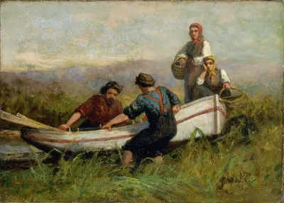 People Near Boat by Edward Mitchell Bannister, 1893 — digital art print download
