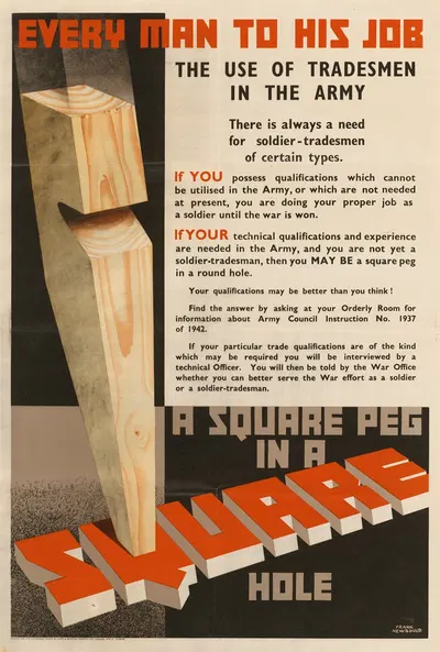 Every Man to His Job – A Square Peg in a Square Hole by Frank Newbould — digital art print download