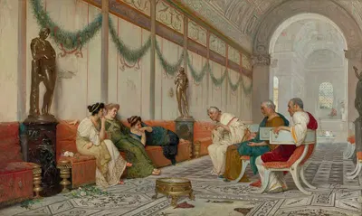 Интерьер римского здания с фигурами by Этторе Форти — digital art print download