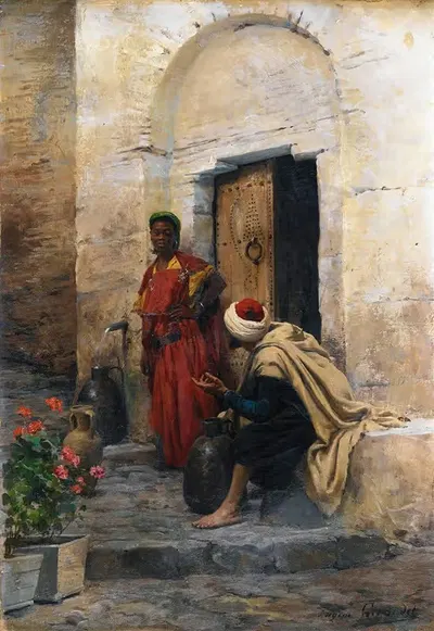 Разговор у фонтана by Южен Жирарде — digital art print download