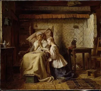 Выздоравливающий by Фердинанд Фагерлин, 1867 — digital art print download