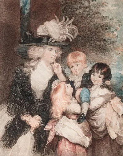Леди Смит и ее дети by Франческо Бартолоззи, 1789 — digital art print download