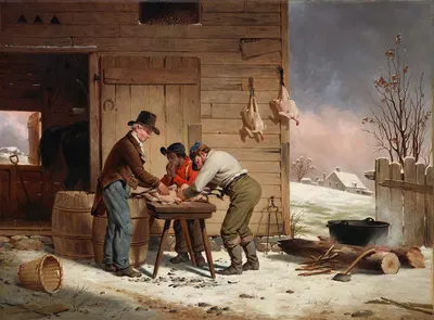 Подготовка к Рождеству (Обрезка индюков) by Фрэнсис Уильям Эдмондс, 1851 — digital art print download