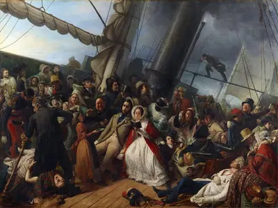 Морская болезнь на балу, на борту английского корвета by Франсуа-Огюст Биар — digital art print download