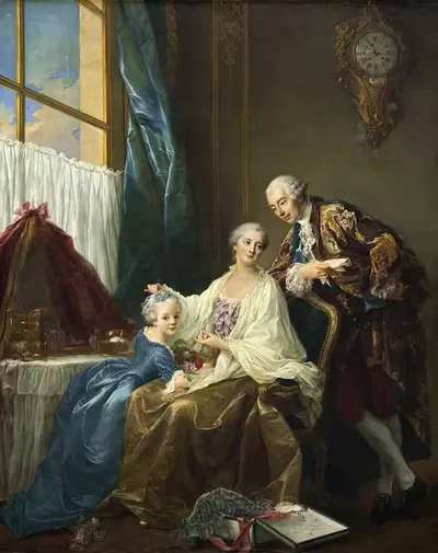Семейный портрет by Франсуа-Юбер Друа, 1756 — digital art print download