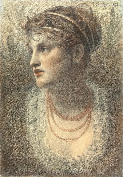 The Coral Necklace by Frederick Sandys, 1871 — digital art print download