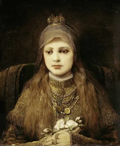 St. Elisabeth as a Child by Gabriel von Max, 1881 — digital art print download