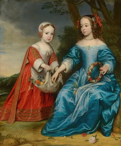 Двойной портрет принца Виллема III (1650-1702) и его тётки Марии, принцессы Оранской (1642-1688) в детстве by Жерар ван…